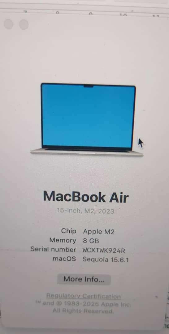 Laptop 15.3" Macbook Air 2023 M2 8BG RAM 256 SSD - Image 2