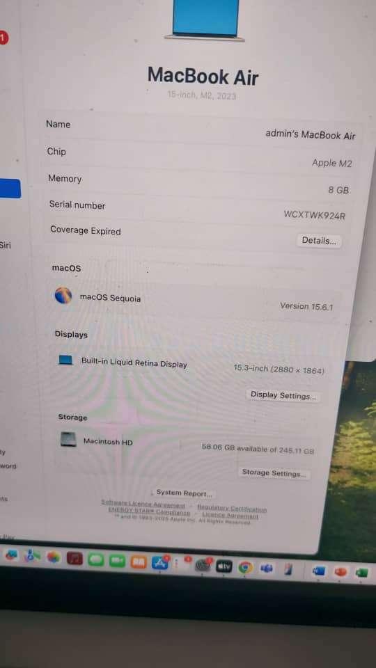 Laptop 15.3" Macbook Air 2023 M2 8BG RAM 256 SSD - Image 3