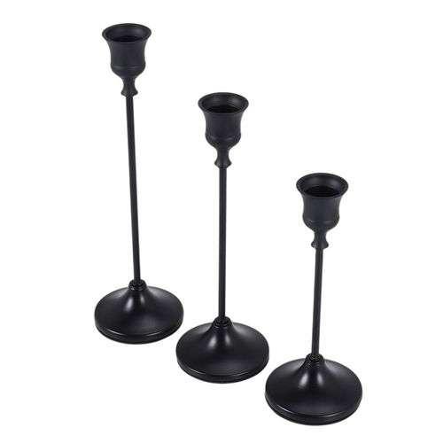 Taper Candle Holders Black Candlestick Set of 3 Candle Stick - Image 5