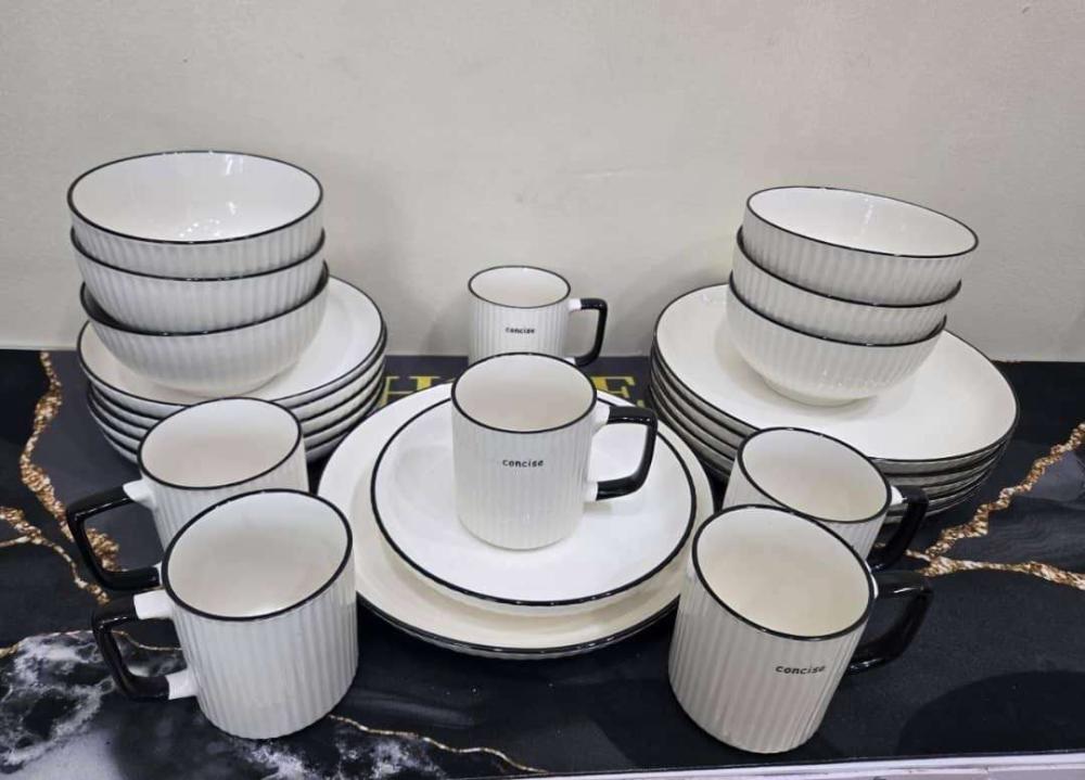 24 Piece Dinner Set - (6 Dinner Plates, 6 Side Plates, 6 Bowls and 6 Cups) - Image 2