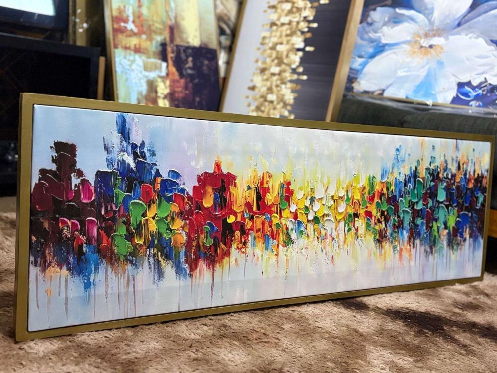 Abstract Art Framed Canvas - 120cm x 40cm - Image 4