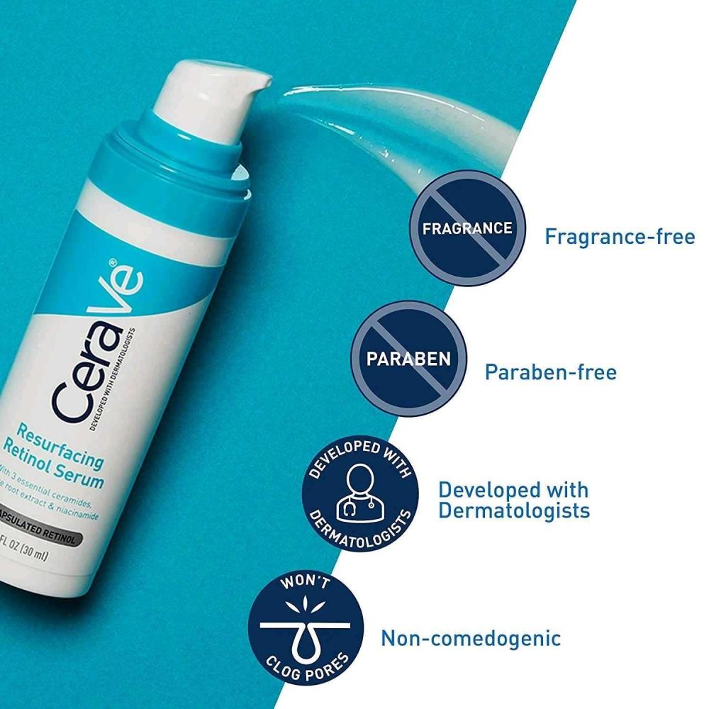 CeraVe Resurfacing Retinol Serum, Skin Renewing Retinol Serum & Hydrating Hyaluronic Serum - Image 2