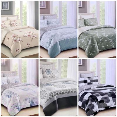 4pc Bedcover 5*6 Cotton  With 2 Pillowcases, 1 Bedsheet And 1 Duvet