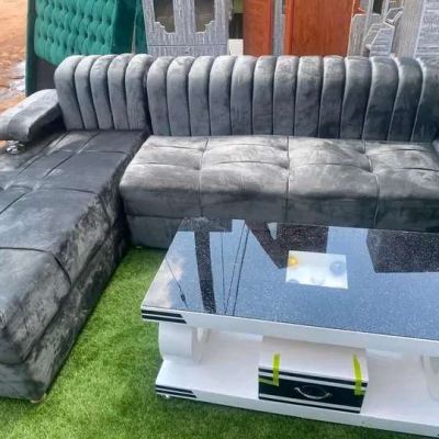 Grey L-Shaped Sofa
