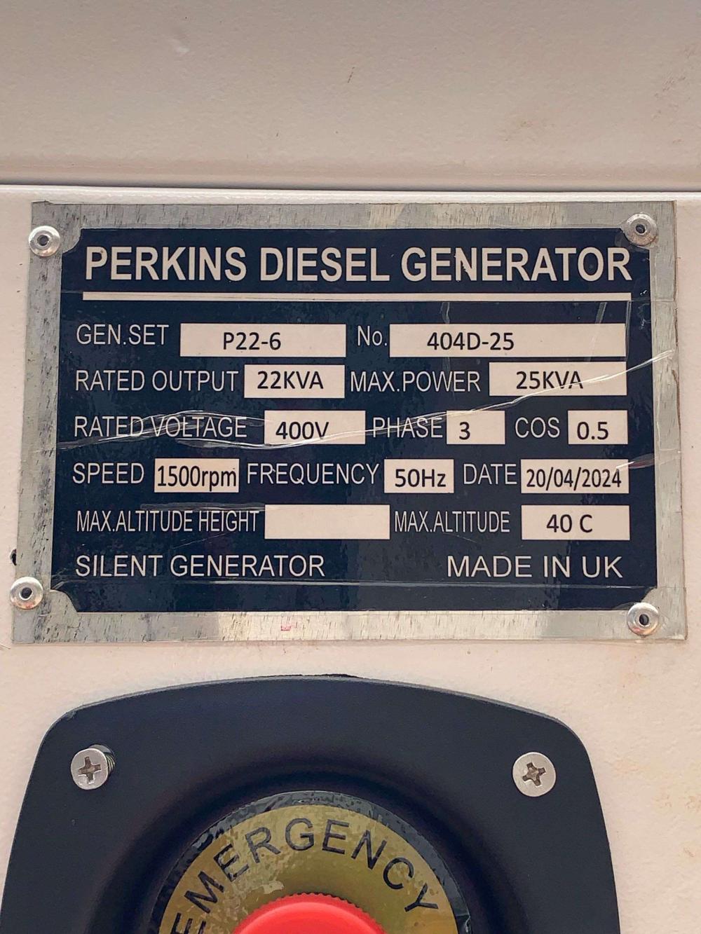 Perkins 20KVA Heavy Duty Generator - Image 5