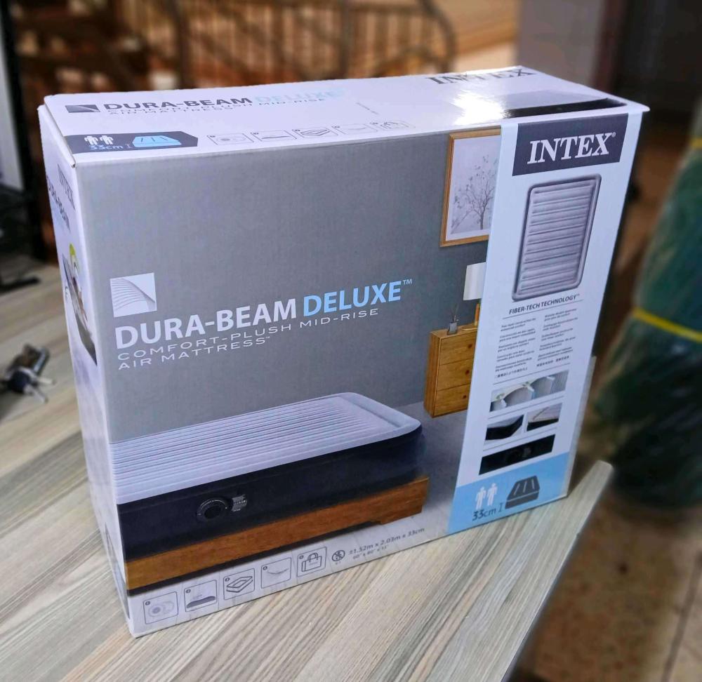 Intex 5x6 High Density Dura-Beam Deluxe Comfort-Plush Air Pressure Mattress - Image 1